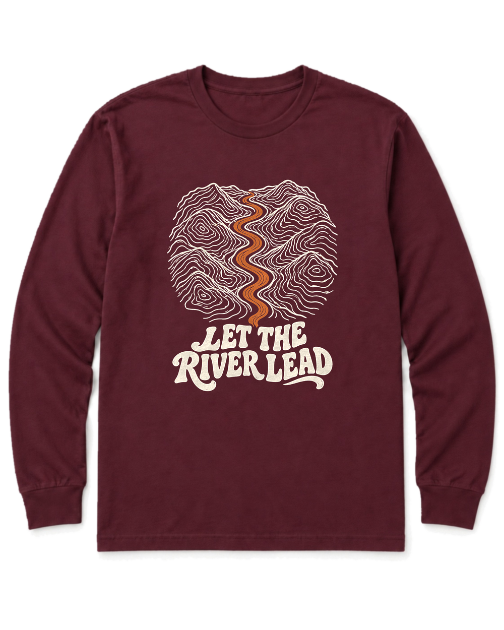 Let the River Lead Long Sleeve Shirt - Maroon