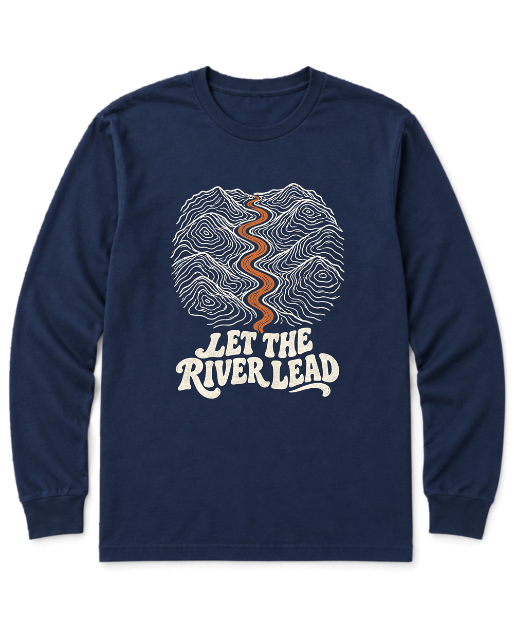 Let the River Lead Long Sleeve Shirt - Navy