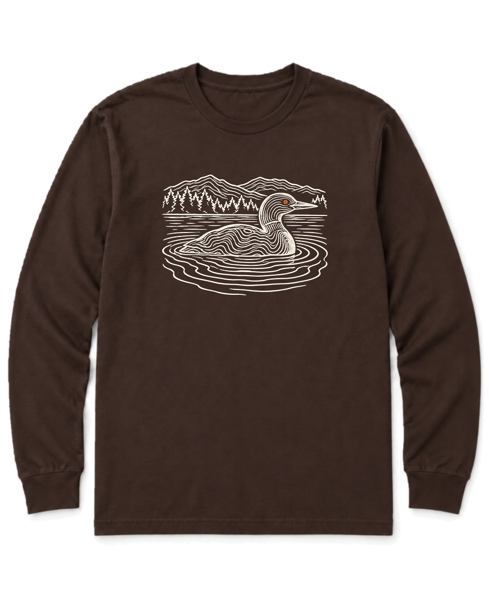 Loon on the Lake Long Sleeve Shirt - Dark Chocolate