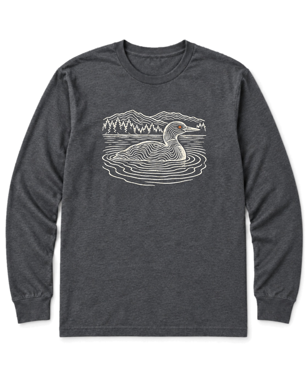 Loon on the Lake Long Sleeve Shirt - Dark Heather