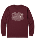 Loon on the Lake Long Sleeve Shirt - Maroon