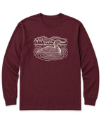 Loon on the Lake Long Sleeve Shirt - Maroon