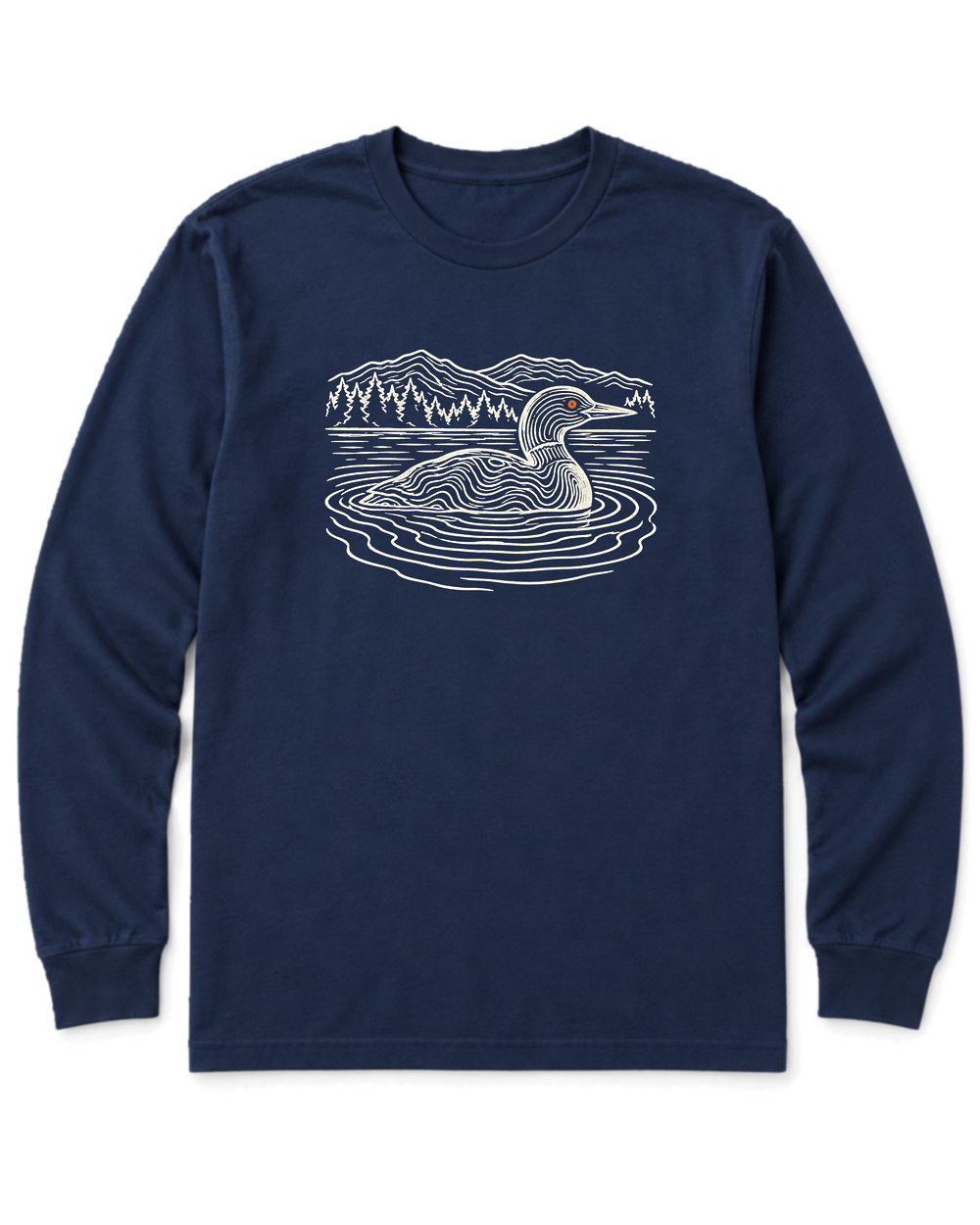 Loon on the Lake Long Sleeve Shirt - Navy
