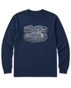 Loon on the Lake Long Sleeve Shirt - Navy