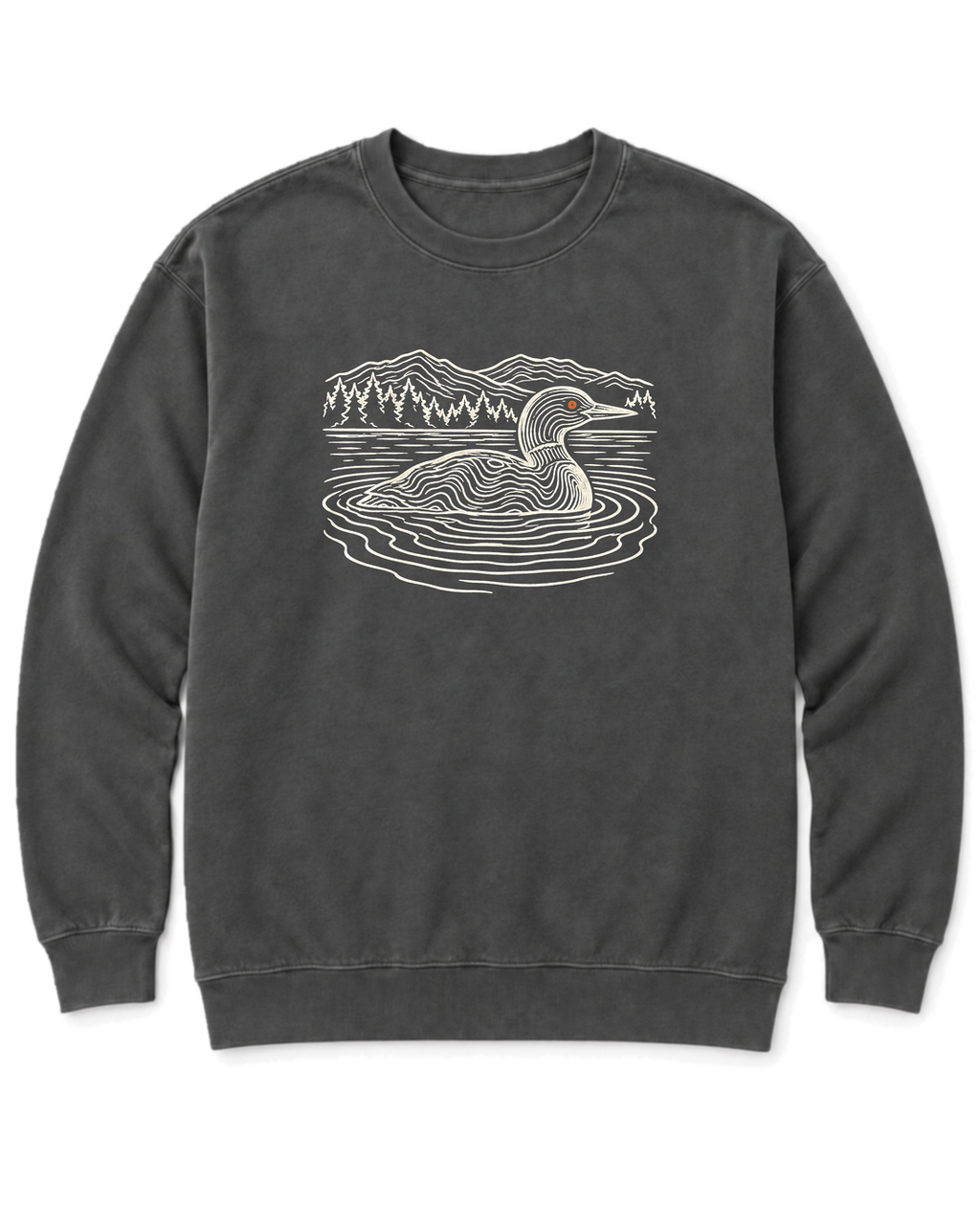 Loon on the Lake Sweatshirt - Pepper