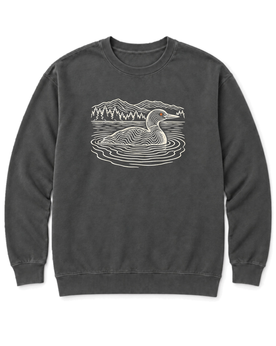 Loon on the Lake Sweatshirt - Pepper