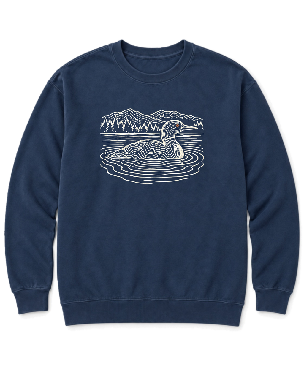 Loon on the Lake Sweatshirt - True Navy