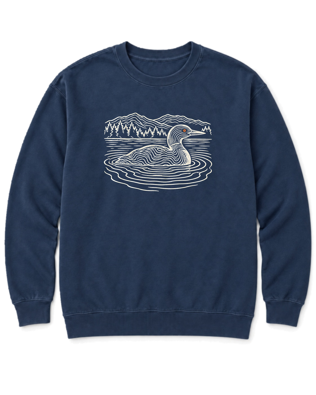 Loon on the Lake Sweatshirt - True Navy