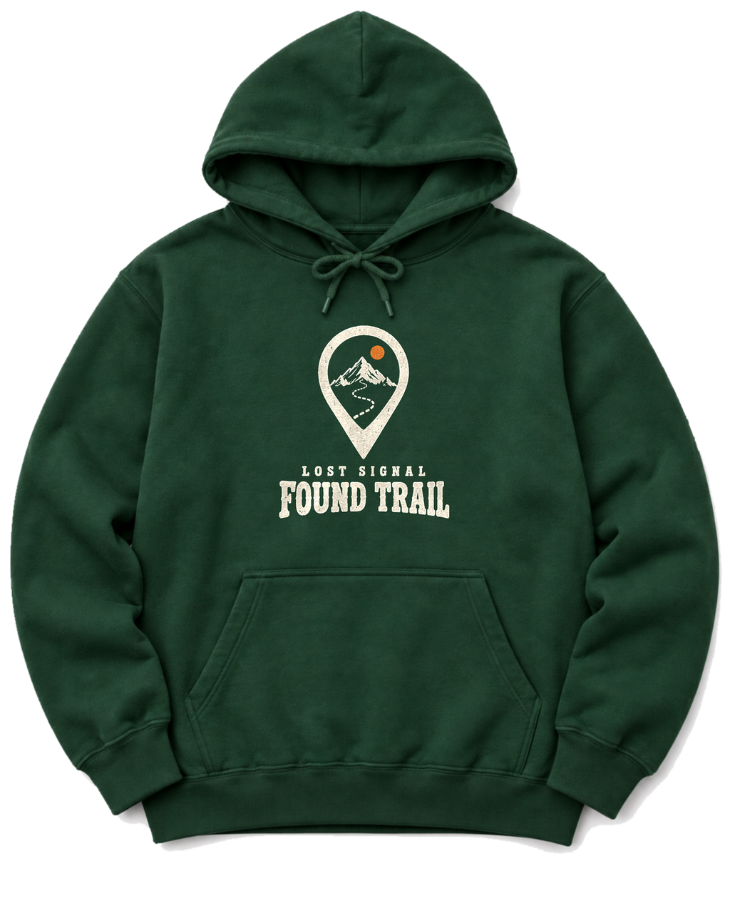 Lost Signal, Found Trail Hoodie - Forest Green