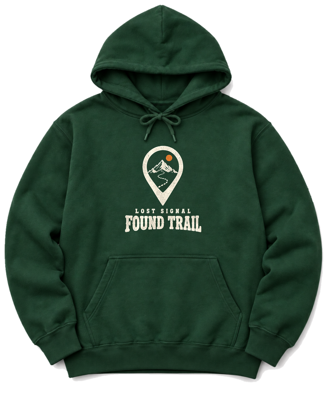 Lost Signal, Found Trail Hoodie - Forest Green