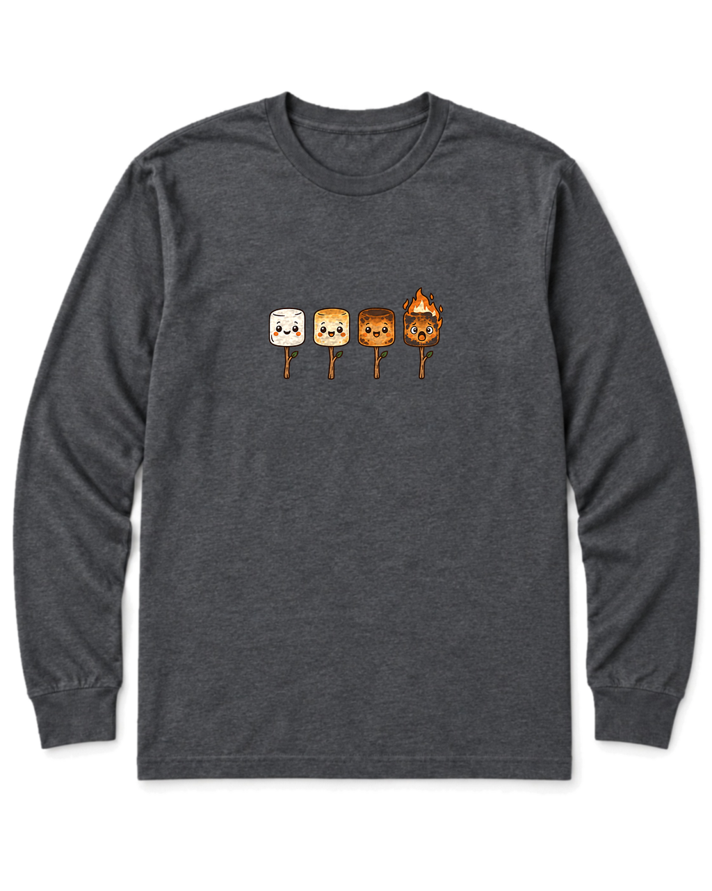 Marshmallow Stages Long Sleeve Shirt - Dark Heather