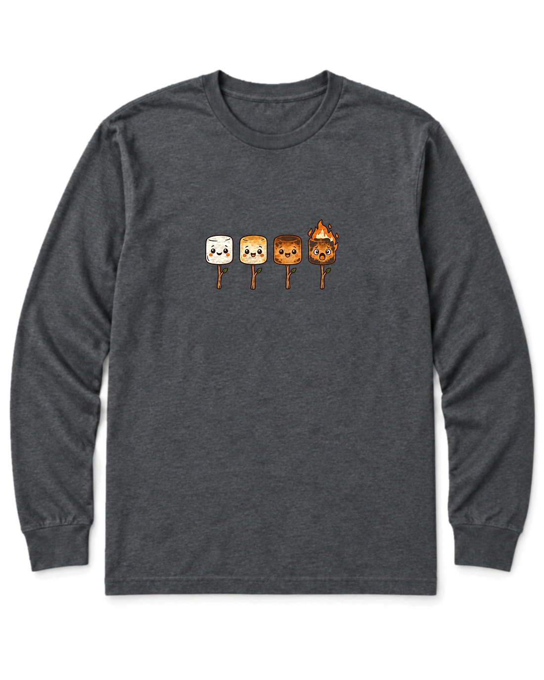 Marshmallow Stages Long Sleeve Shirt - Dark Heather