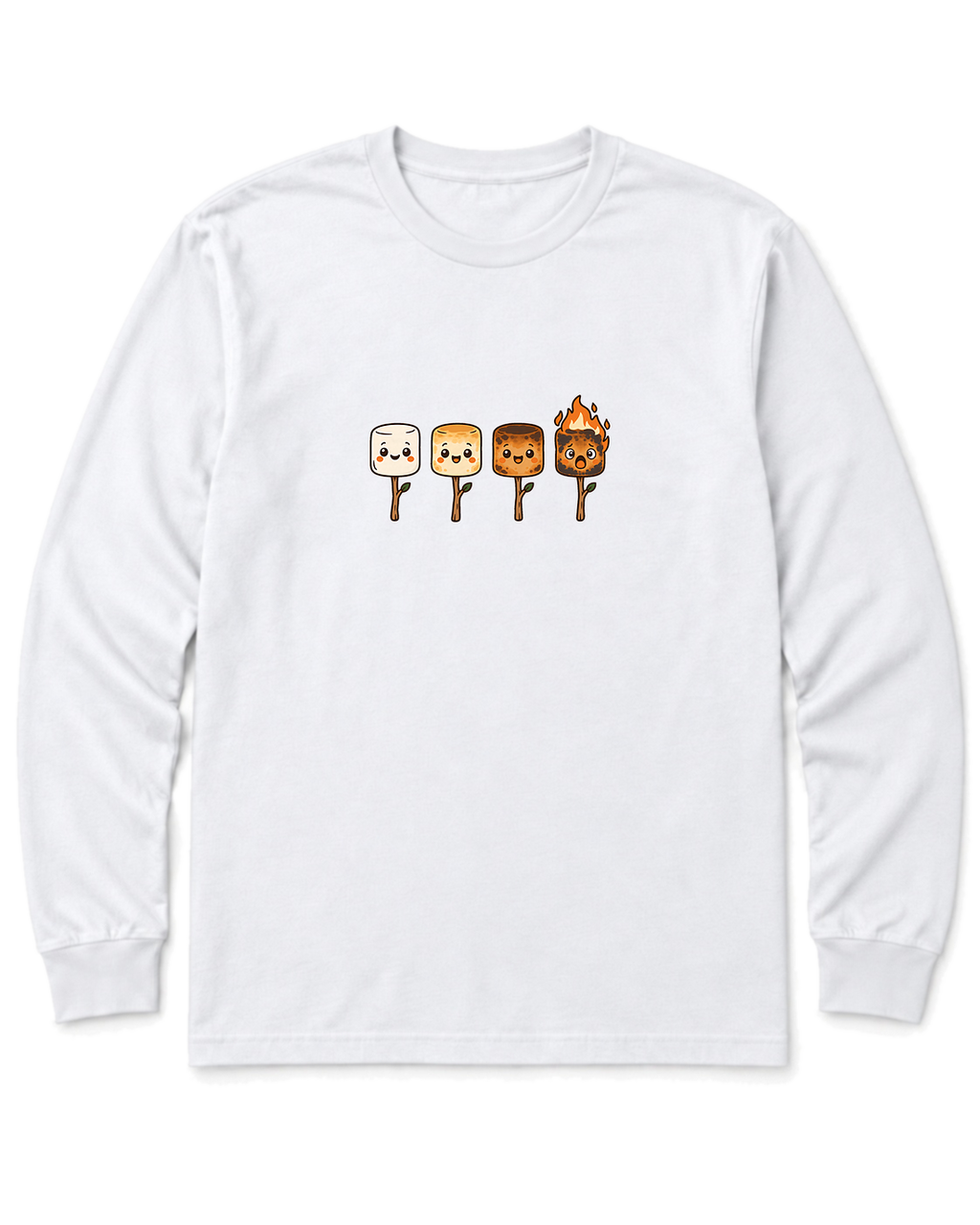 Marshmallow Stages Long Sleeve Shirt - White