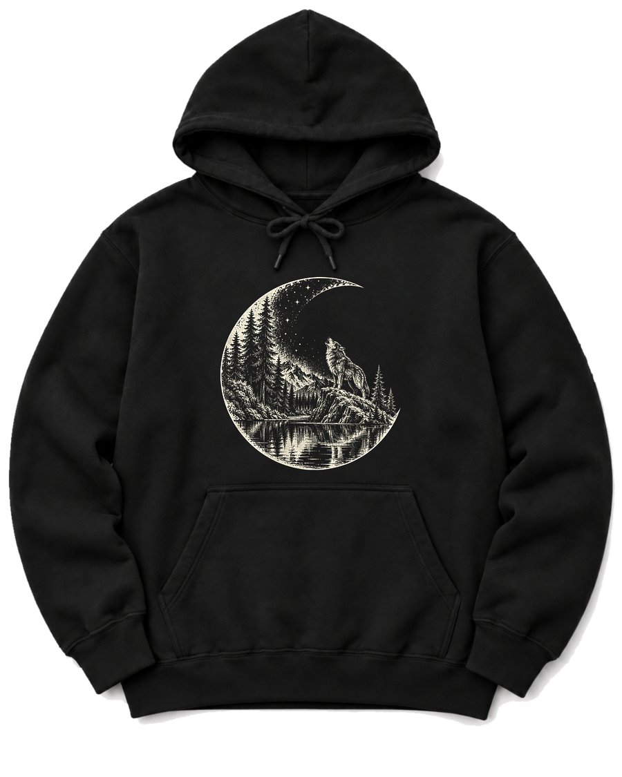 Moon Howl Hoodie - Black