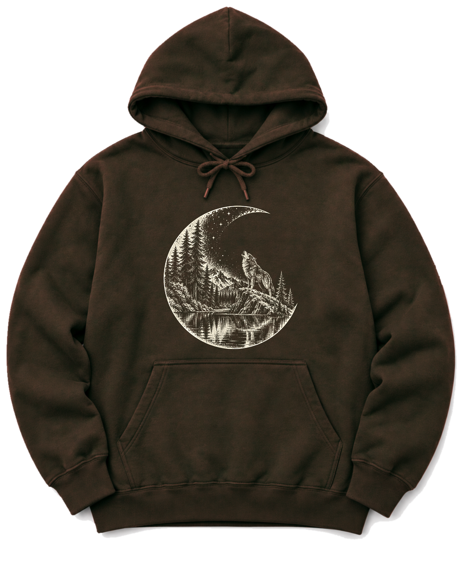 Moon Howl Hoodie - Dark Chocolate
