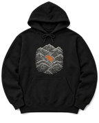 Mountain Lake Map Hoodie - Black