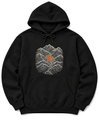 Mountain Lake Map Hoodie