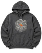 Mountain Lake Map Hoodie - Dark Heather