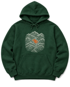 Mountain Lake Map Hoodie - Forest Green