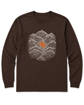 Mountain Lake Map Long Sleeve Shirt