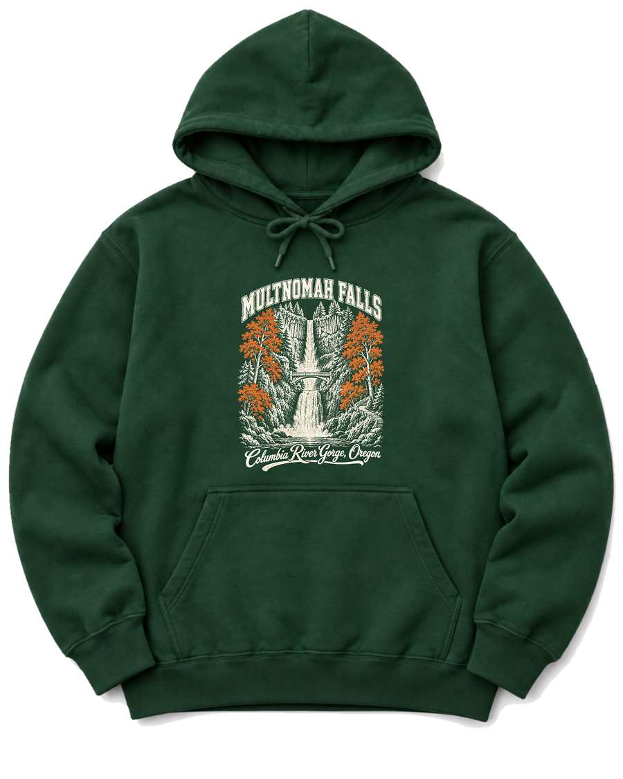 Multnomah Falls Hoodie - Forest Green