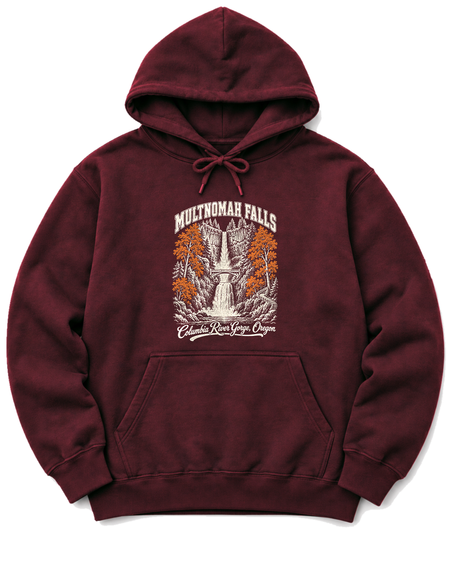 Multnomah Falls Hoodie - Maroon