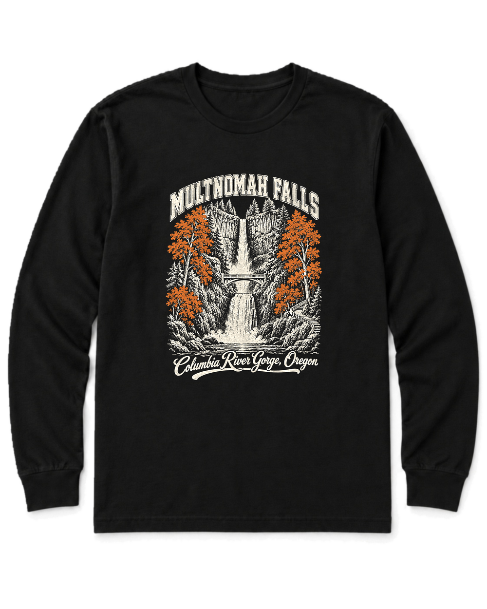 Multnomah Falls Long Sleeve Shirt - Black