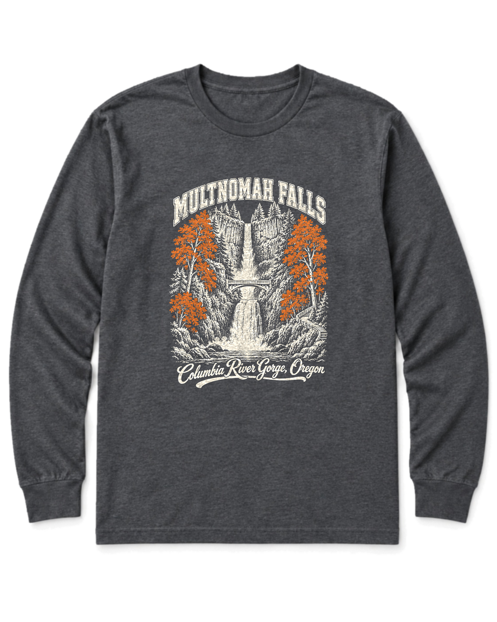 Multnomah Falls Long Sleeve Shirt - Dark Heather