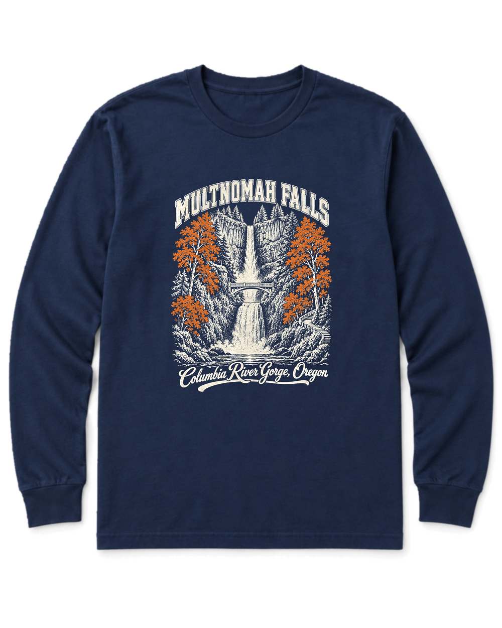 Multnomah Falls Long Sleeve Shirt - Navy