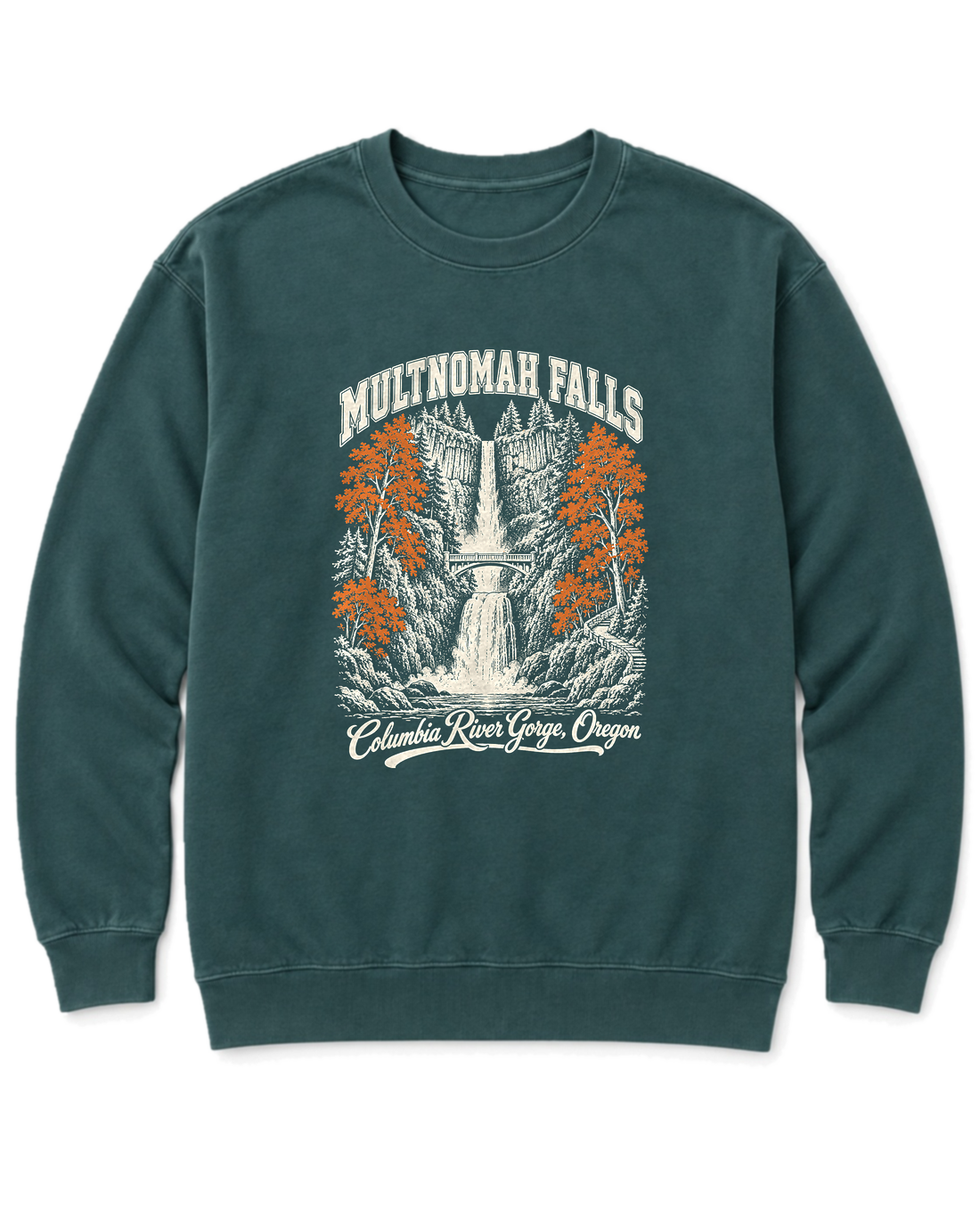 Multnomah Falls Sweatshirt - Blue Spruce