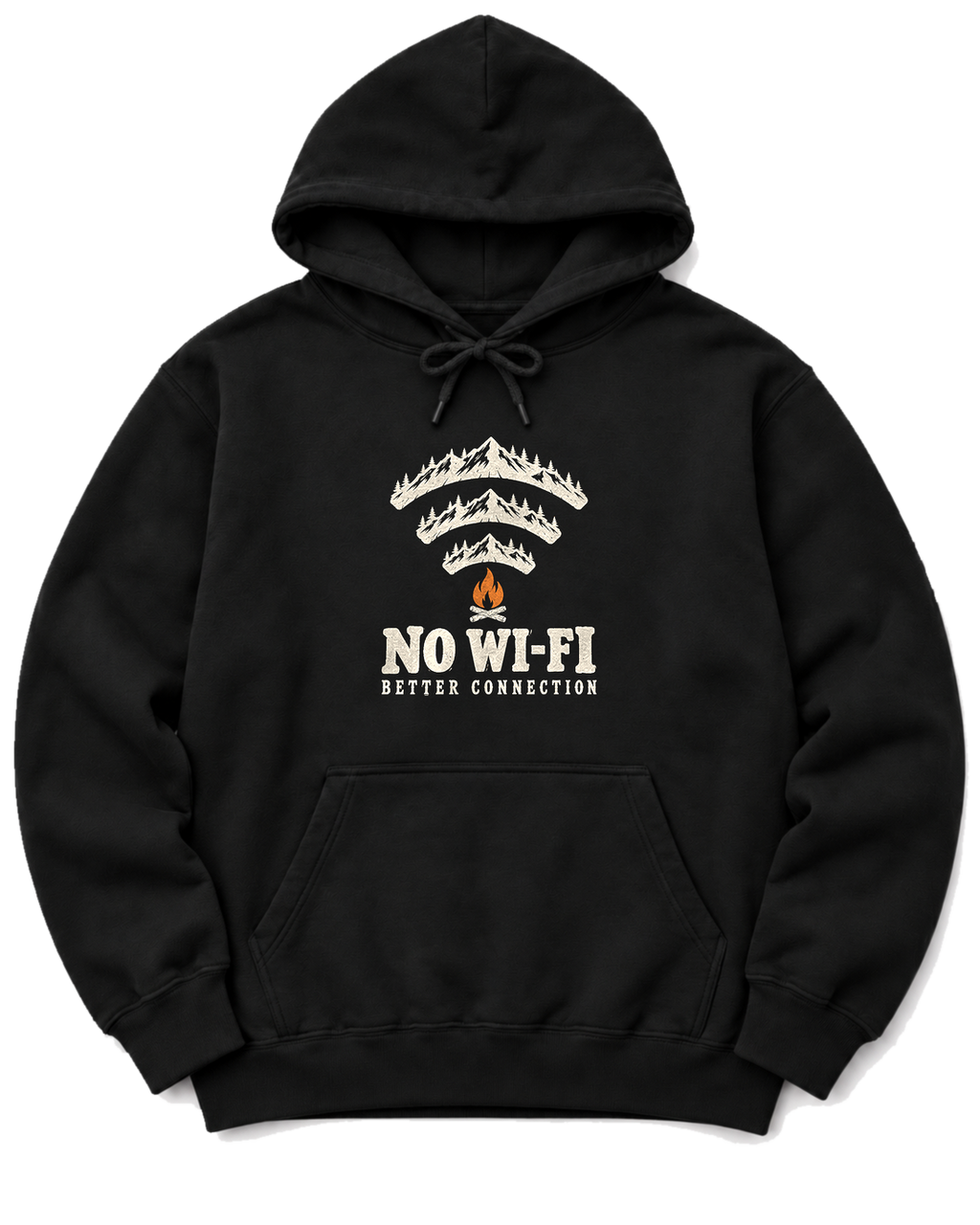 No Wi-Fi, Better Connection Hoodie - Black