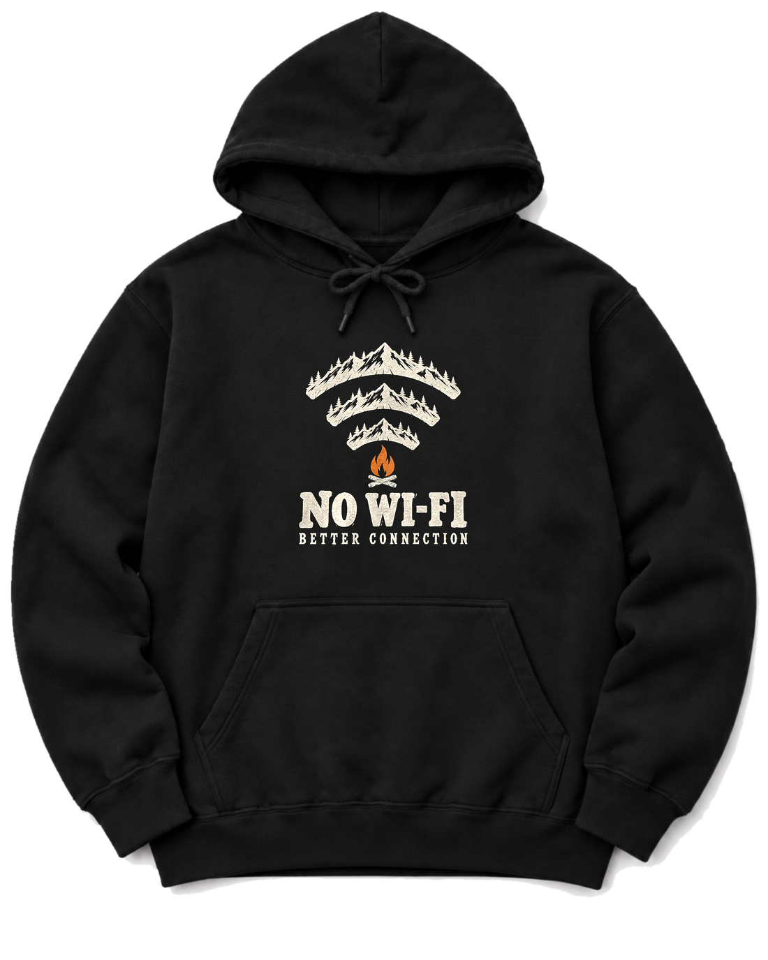 No Wi-Fi, Better Connection Hoodie - Black