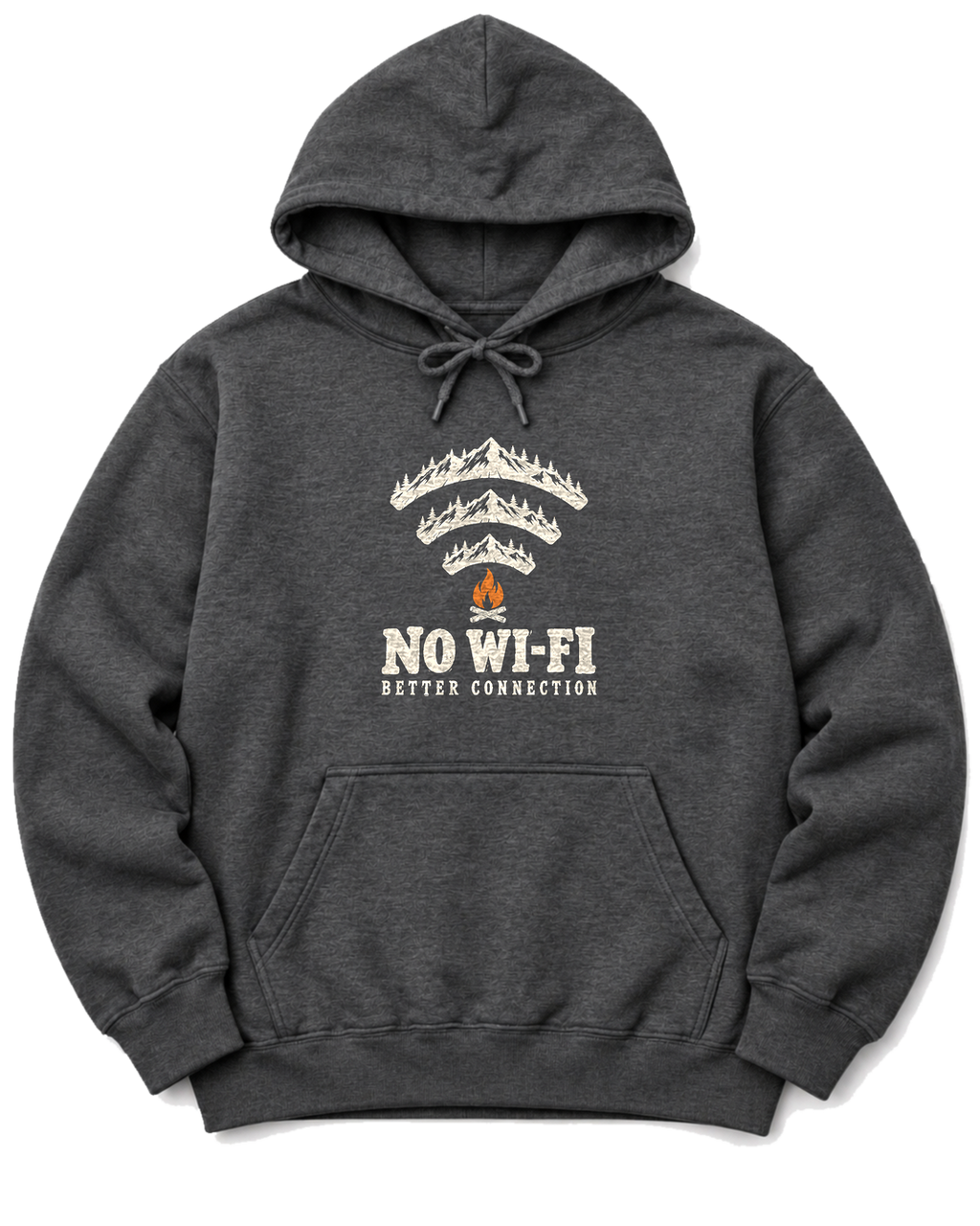 No Wi-Fi, Better Connection Hoodie - Dark Heather