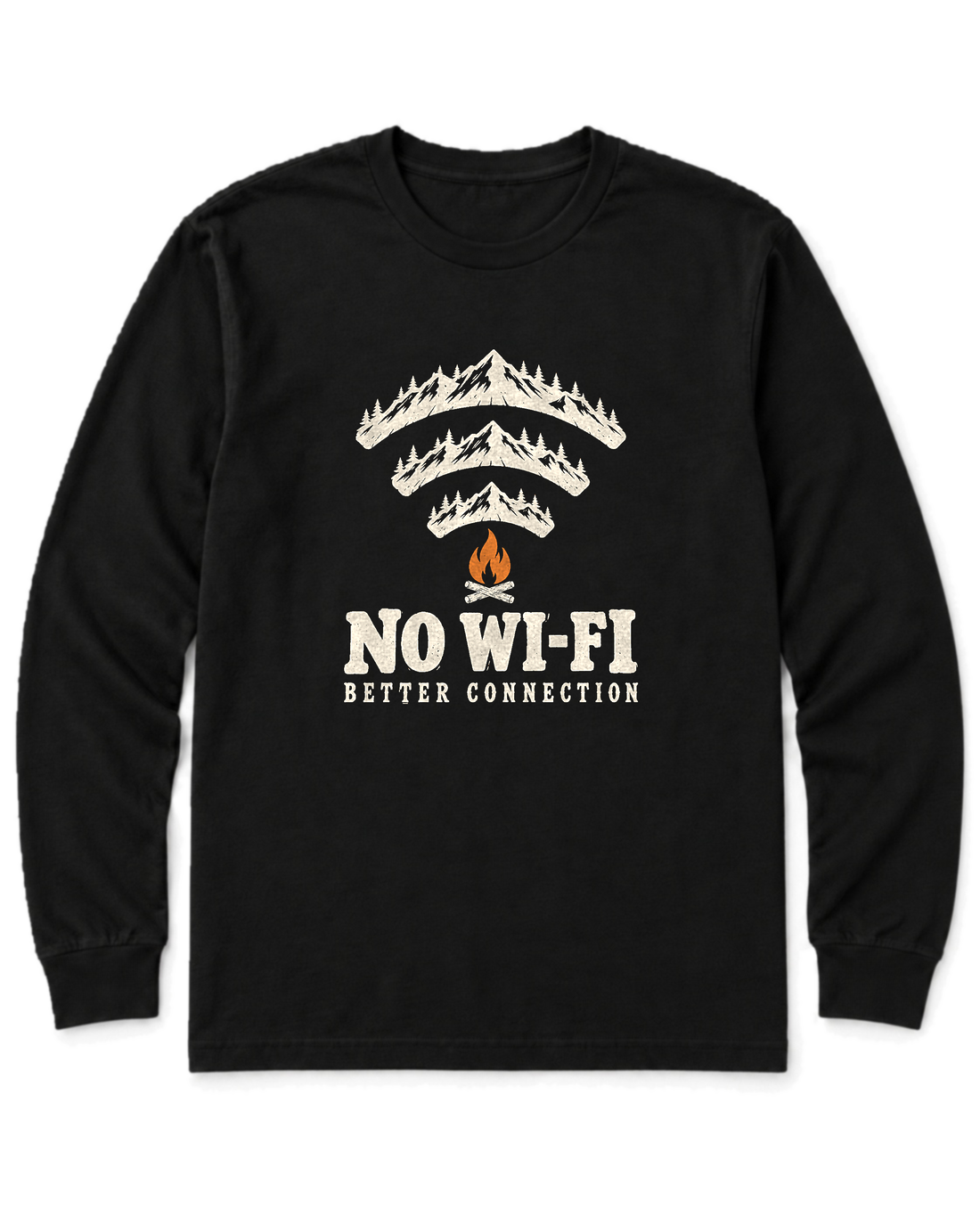 No Wi-Fi, Better Connection Long Sleeve Shirt - Black
