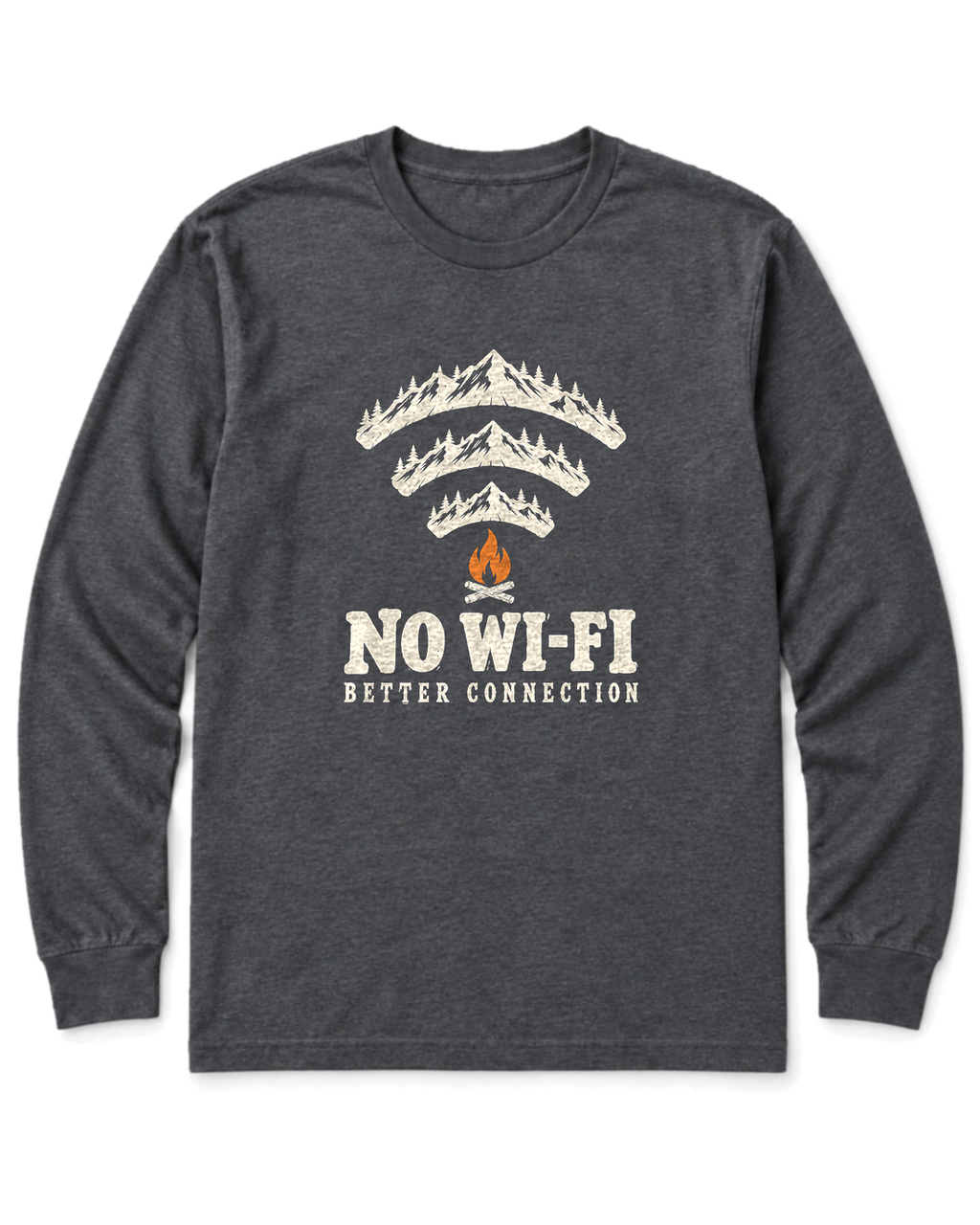 No Wi-Fi, Better Connection Long Sleeve Shirt - Dark Heather