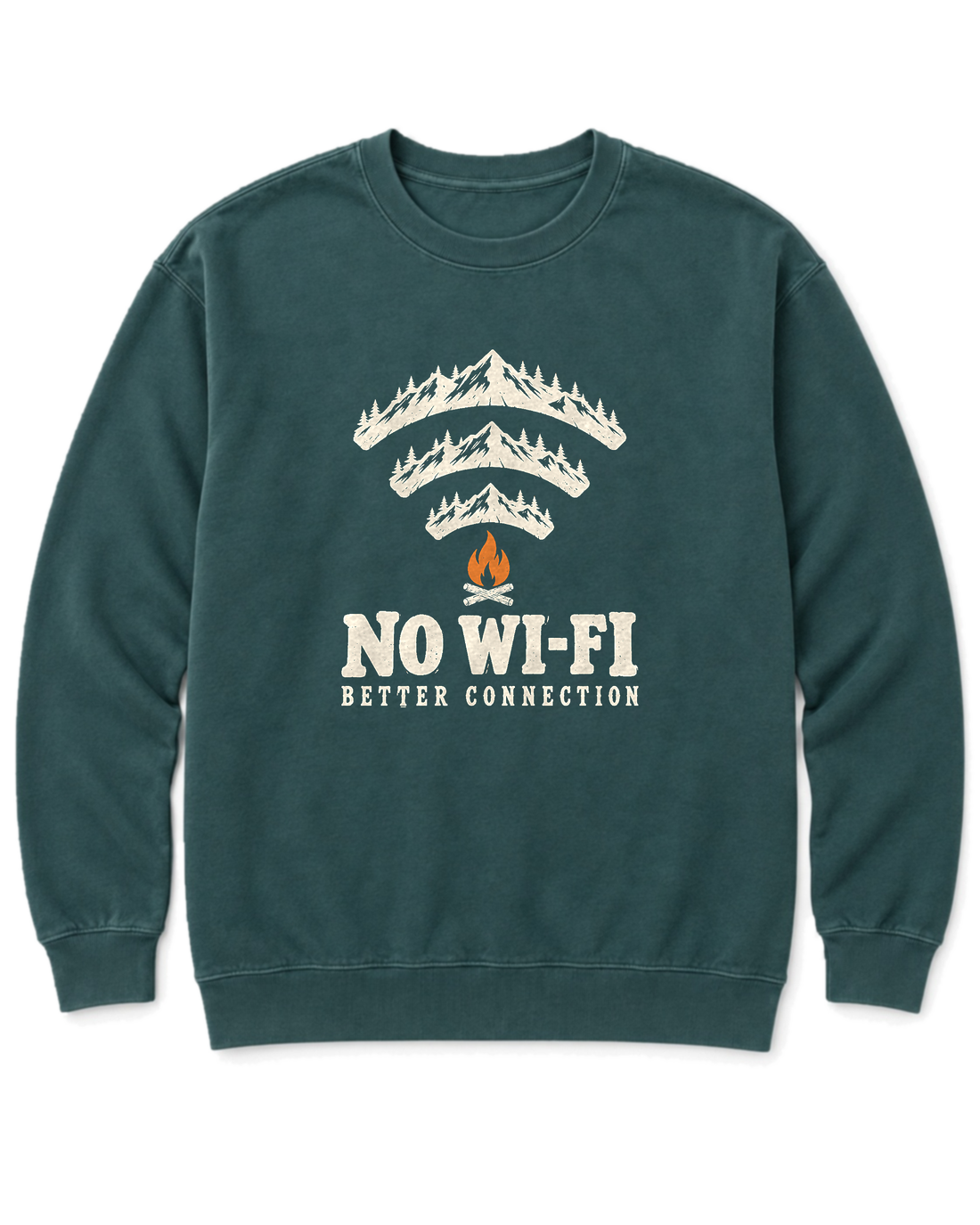 No Wi-Fi, Better Connection Sweatshirt - Blue Spruce