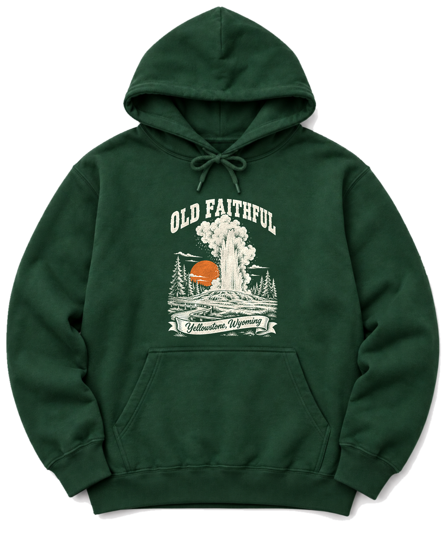 Old Faithful Hoodie - Forest Green