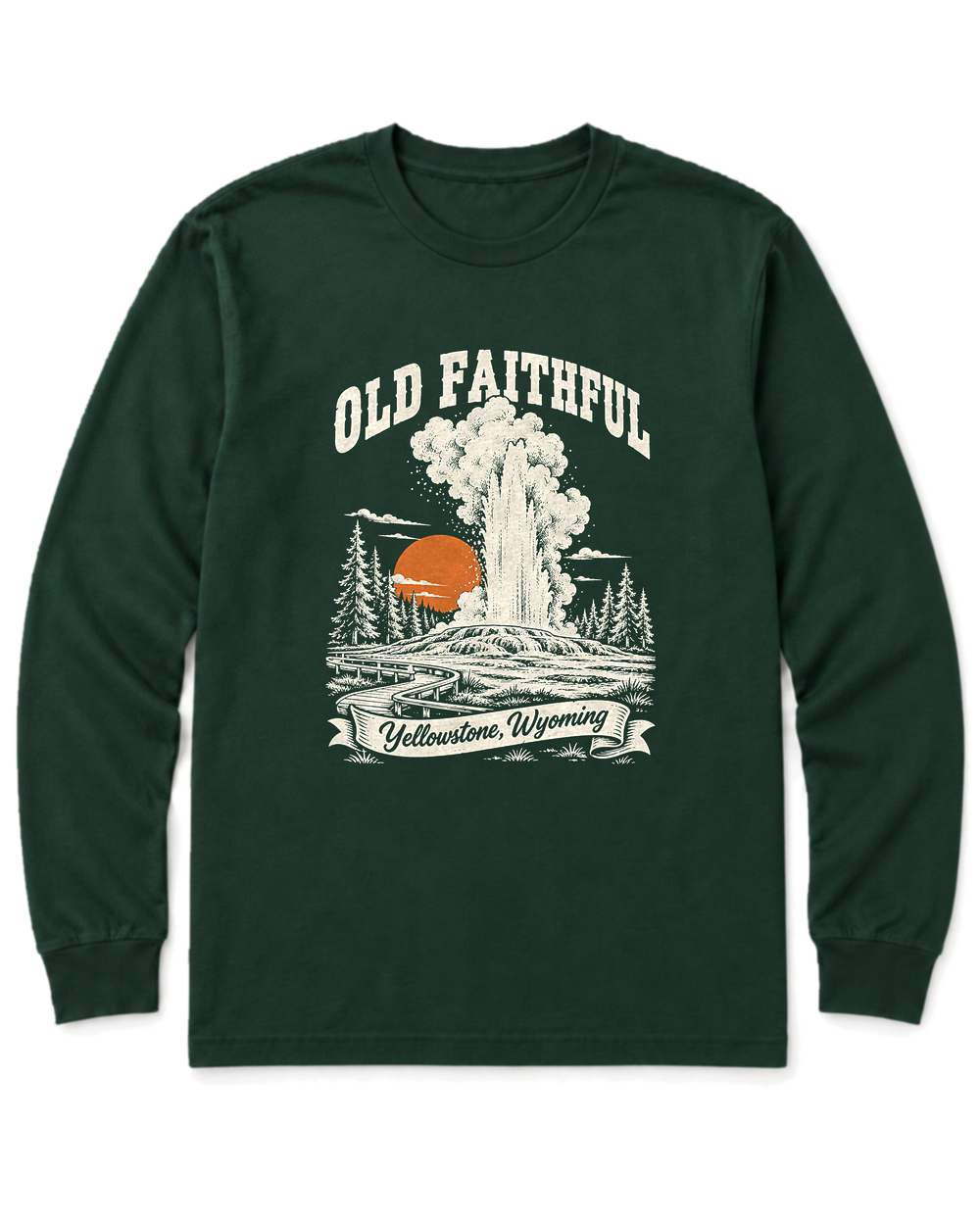 Old Faithful Long Sleeve Shirt - Forest Green