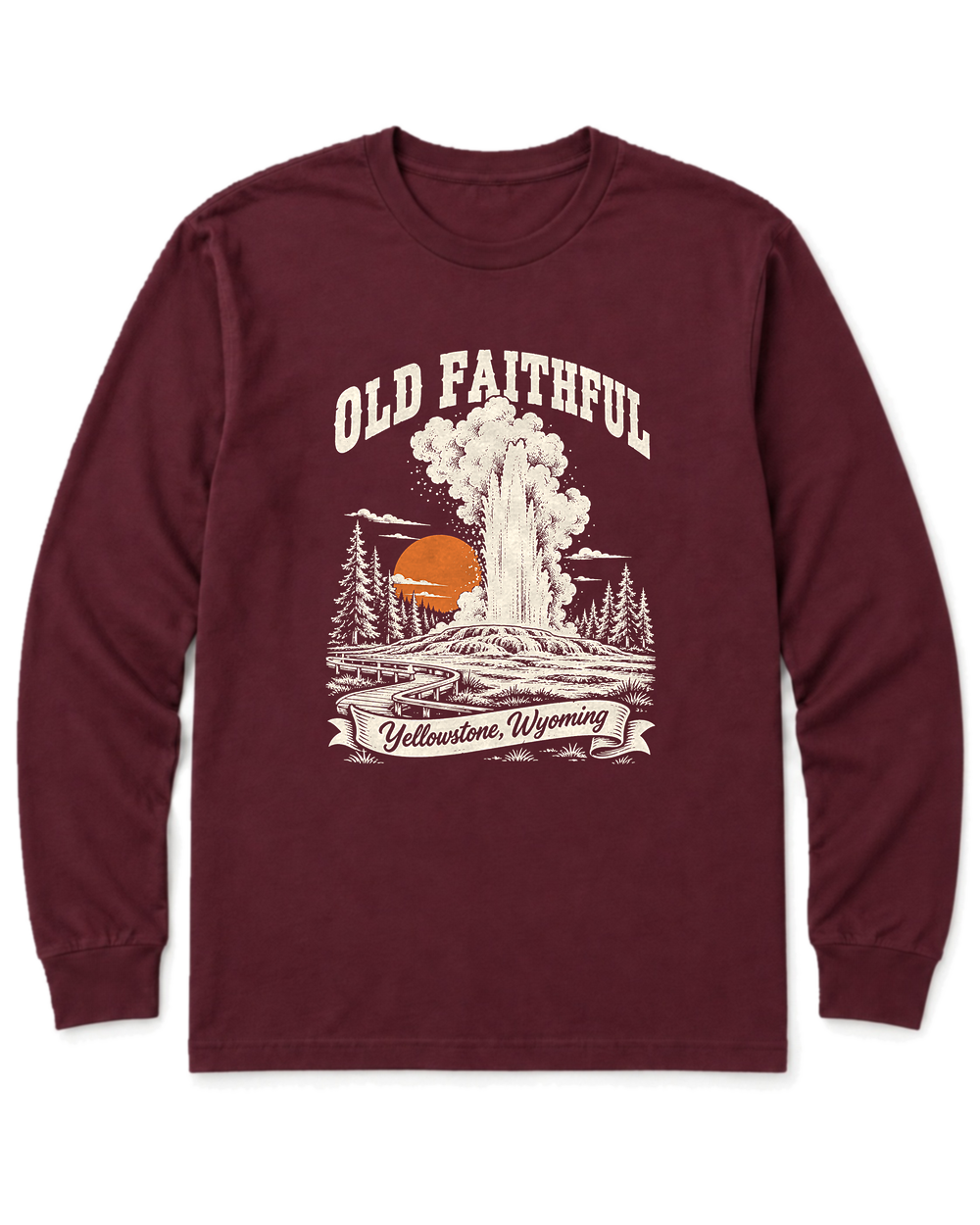 Old Faithful Long Sleeve Shirt - Maroon