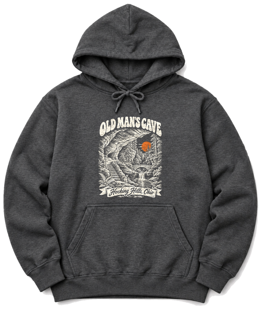 Old Man's Cave Hoodie - Dark Heather