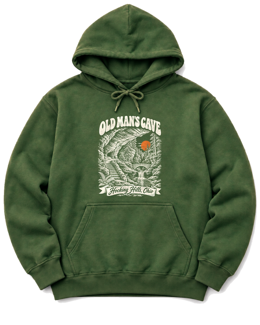 Old Man's Cave Hoodie - Military Green