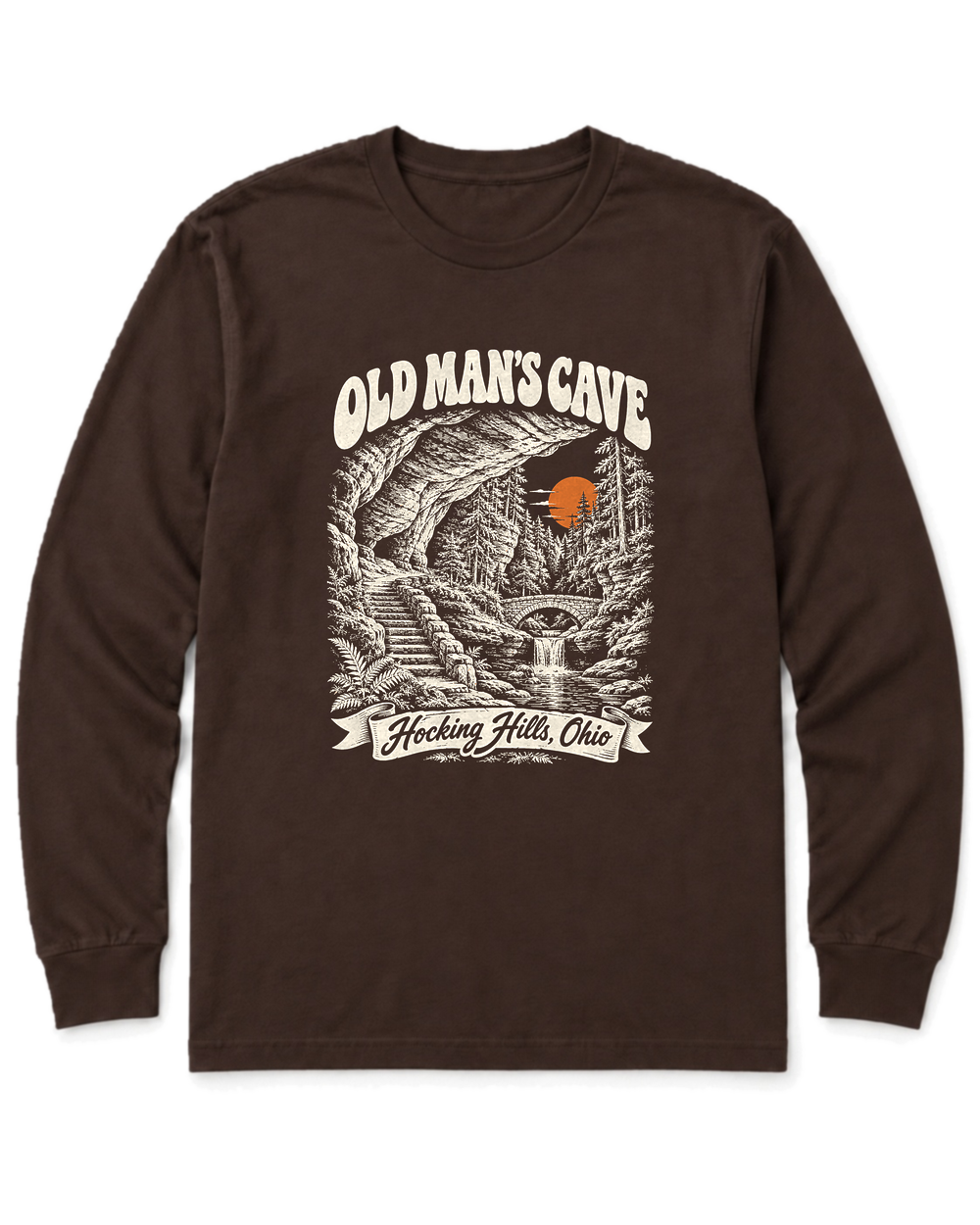 Old Man's Cave Long Sleeve Shirt - Dark Chocolate