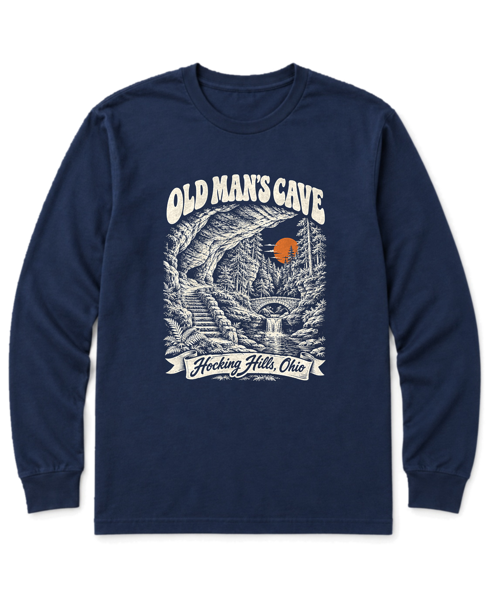 Old Man's Cave Long Sleeve Shirt - Navy