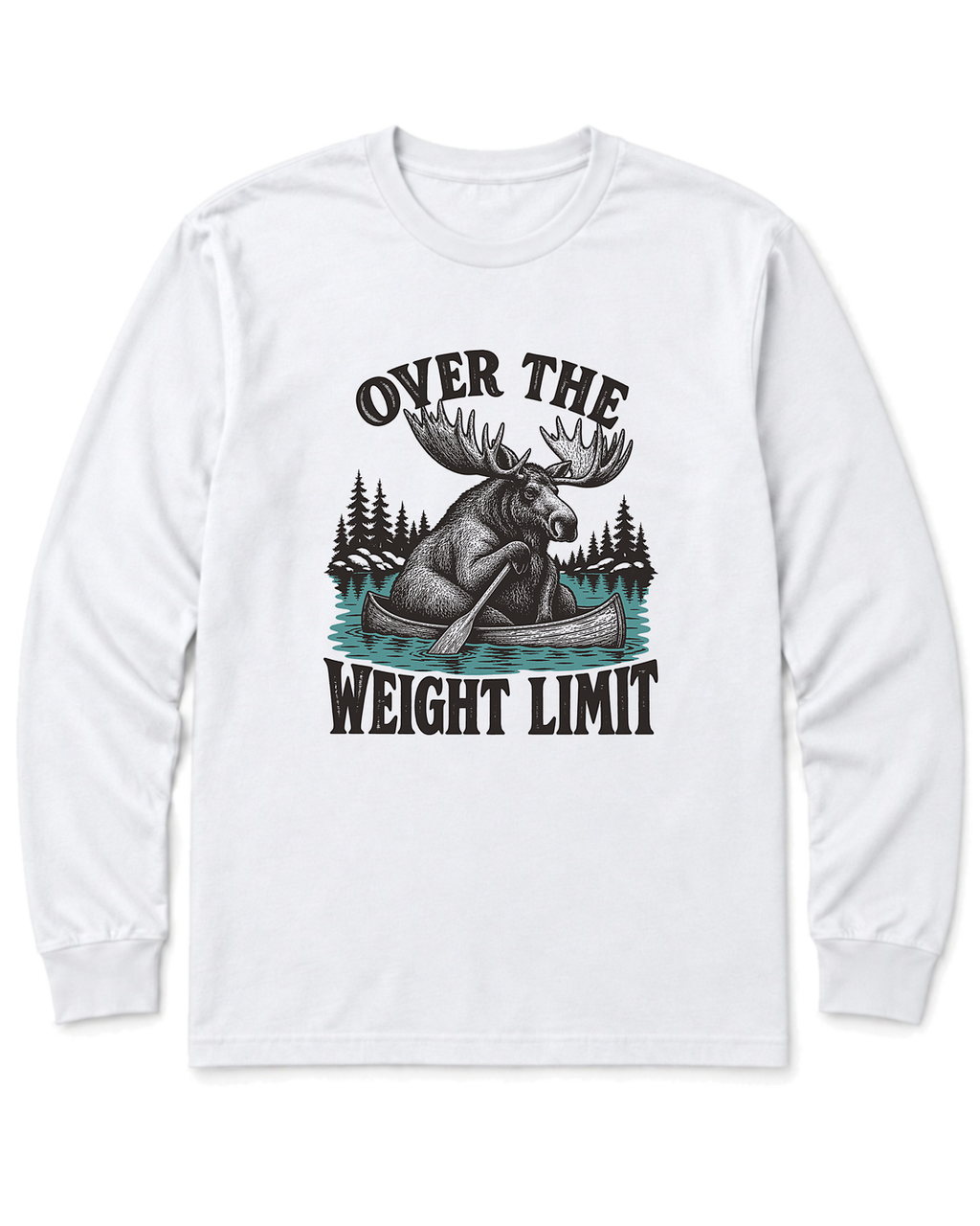 Over the Weight Limit Long Sleeve Shirt - White