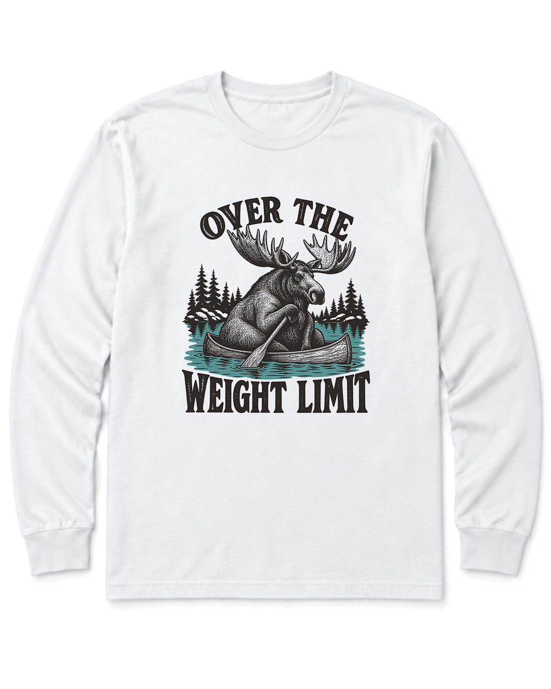 Over the Weight Limit Long Sleeve Shirt - White