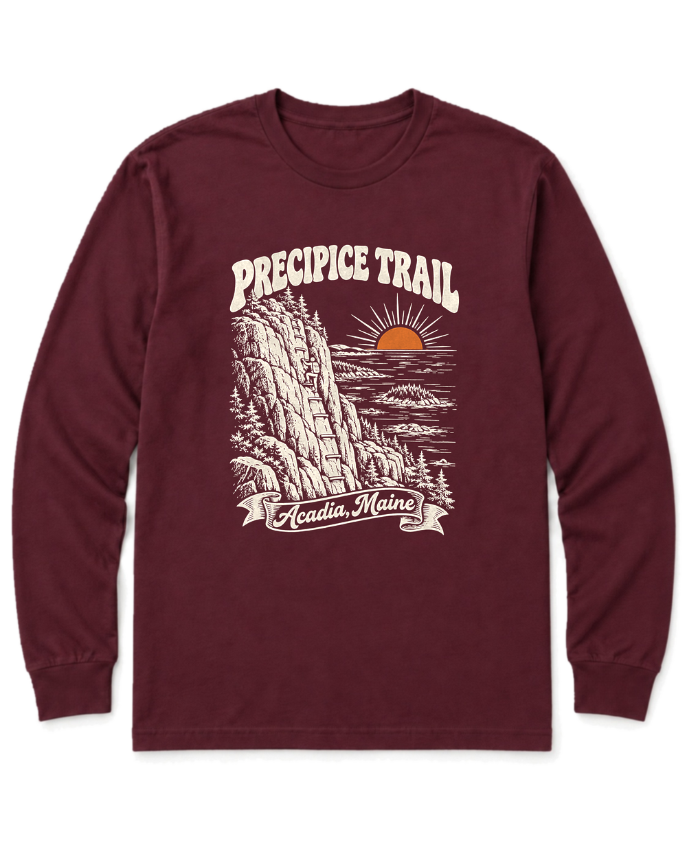 Precipice Trail Long Sleeve Shirt - Maroon
