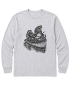 Raccoon Canoe Heist Long Sleeve Shirt - Ash