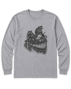 Raccoon Canoe Heist Long Sleeve Shirt - Sport Grey