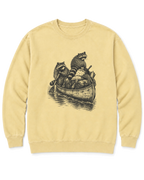 Raccoon Canoe Heist Sweatshirt - Butter