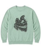 Raccoon Canoe Heist Sweatshirt - Chalky Mint